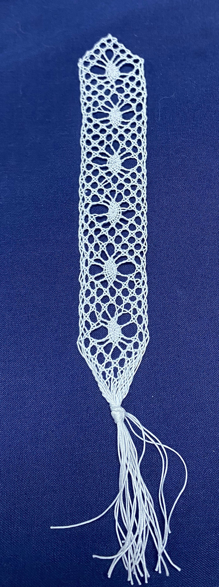 A Binche Colar started at last year's Summer School 2019 Edinburgh Lace Course