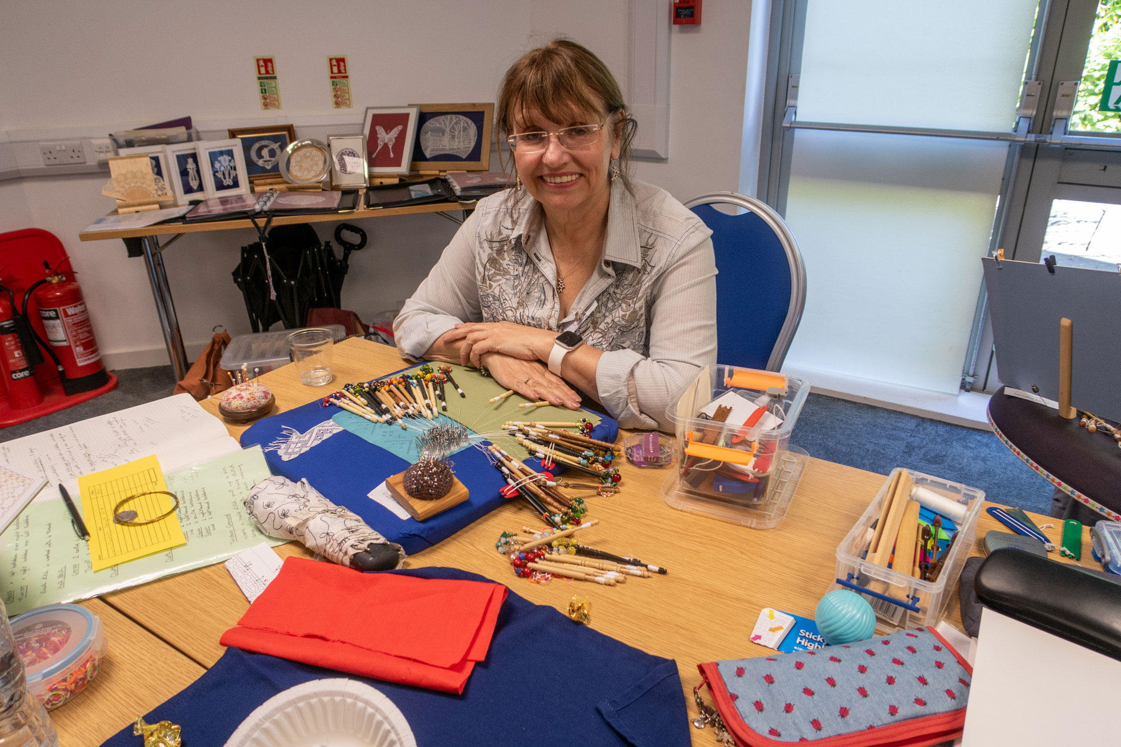 A Binche Colar started at last year's Summer School 2019 Edinburgh Lace Course
